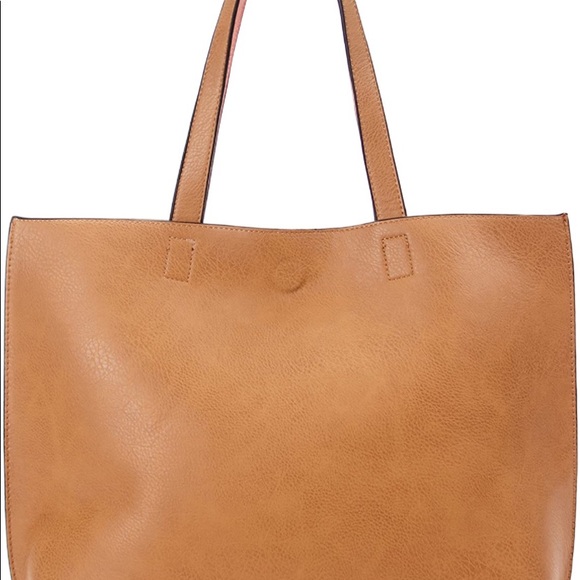 Overbrooke Reversible Tote Bag Vegan Leather Womens Shoulder Tote with Wristlet - Picture 4 of 7